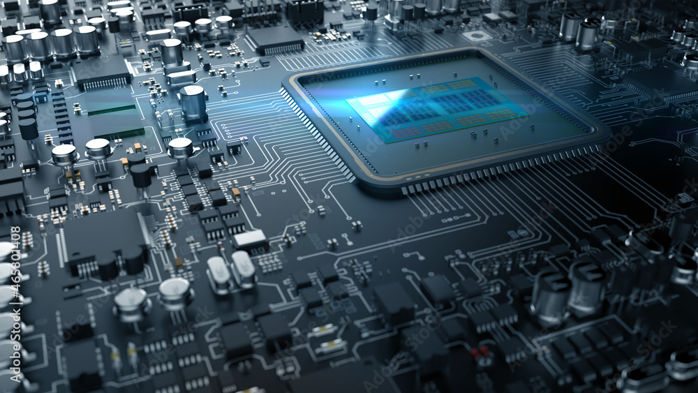 a fragment of computer hardware components. powerful cpu on a chip a fragment of computer hardware components. powerful cpu on a chip