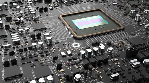 Foto a fragment of computer hardware components