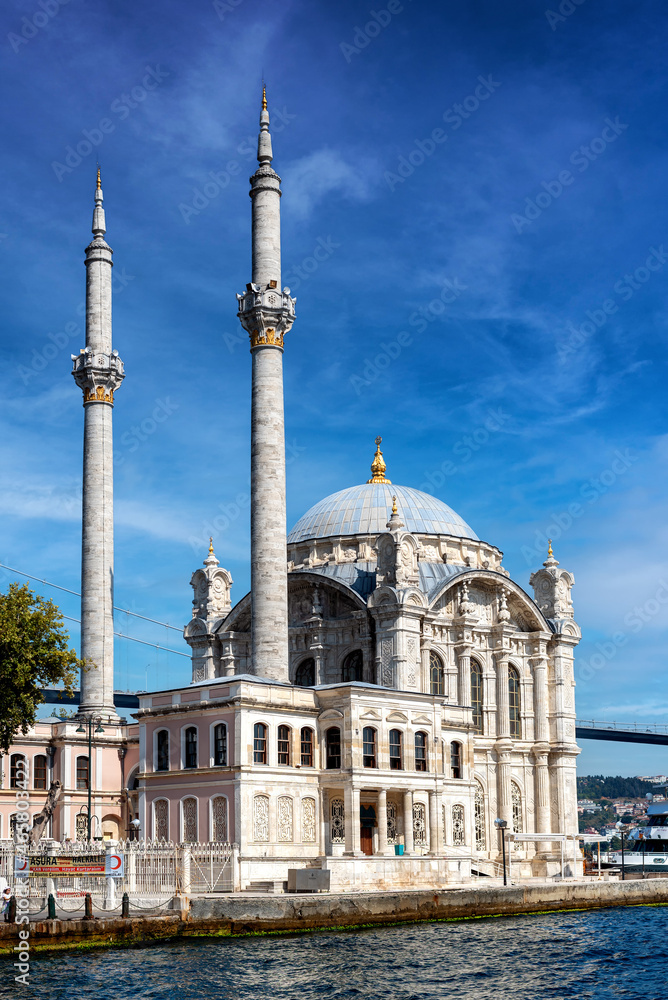 The Ortakuy Mosque in Istanbul, Turkey on a sunny day