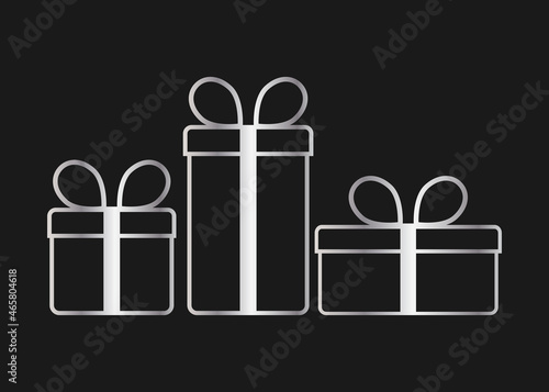 Simple gift box line icon. Stroke pictogram. Vector illustration isolated on a white background.