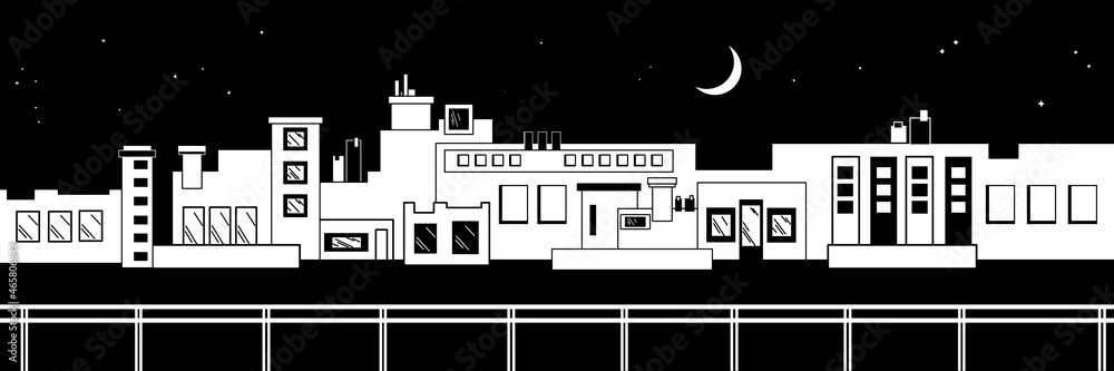 city background, night city landscape, city at night, buildings in the city, background moon and houses, stylization of houses and buildings, high-rise buildings silhouette 