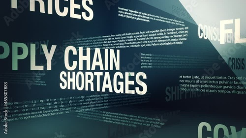 2021-2022 Global Supply Chain Crisis Related Terms Seamless Background Loop.