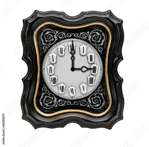 Alte Antike Rahmenuhr aus Holz mit Zifferblatt