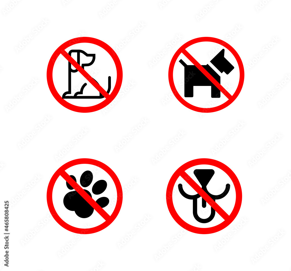 No dogs sign line vector icon No dogs sign line vector icon