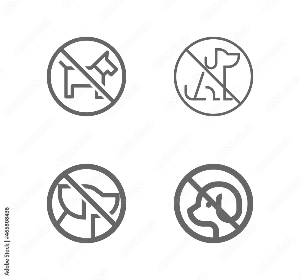 No dogs sign line vector icon No dogs sign line vector icon