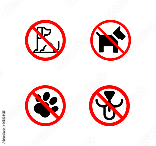 Free Download No dogs sign line vector icon - GFXLoad