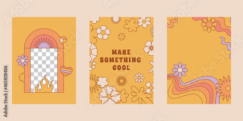 Vector set of design elements and illustrations in simple linear style