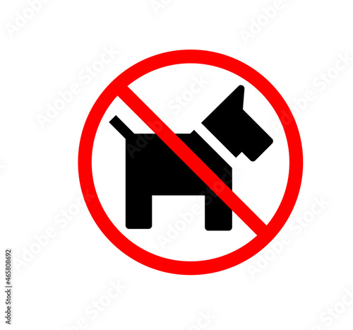 No dogs sign line vector icon
