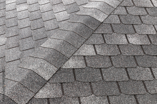 Modern black flexible shingles pattern, background photo