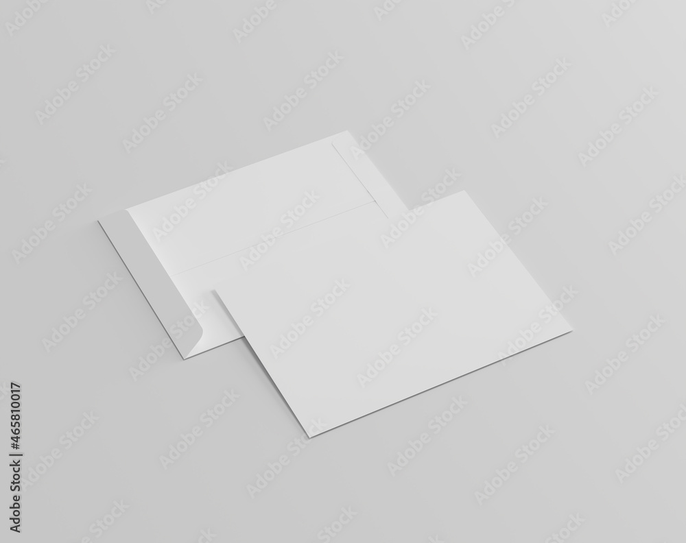 Blank white big envelope mockup on the empty background - obrazy, fototapety, plakaty 