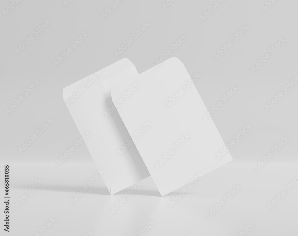 Blank white big envelope mockup on the empty background Blank white big envelope mockup on the empty background
