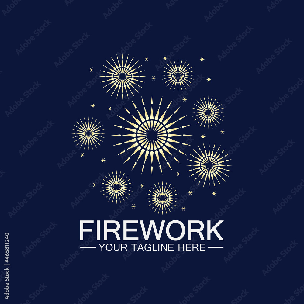 Obraz premium Firework Logo Design vector template