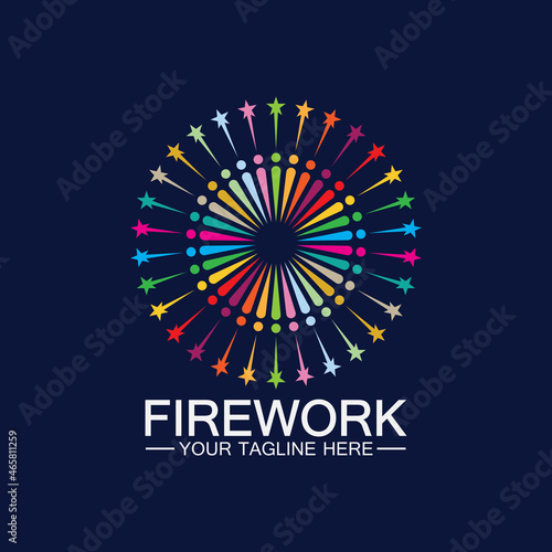 Firework Logo Design vector template
