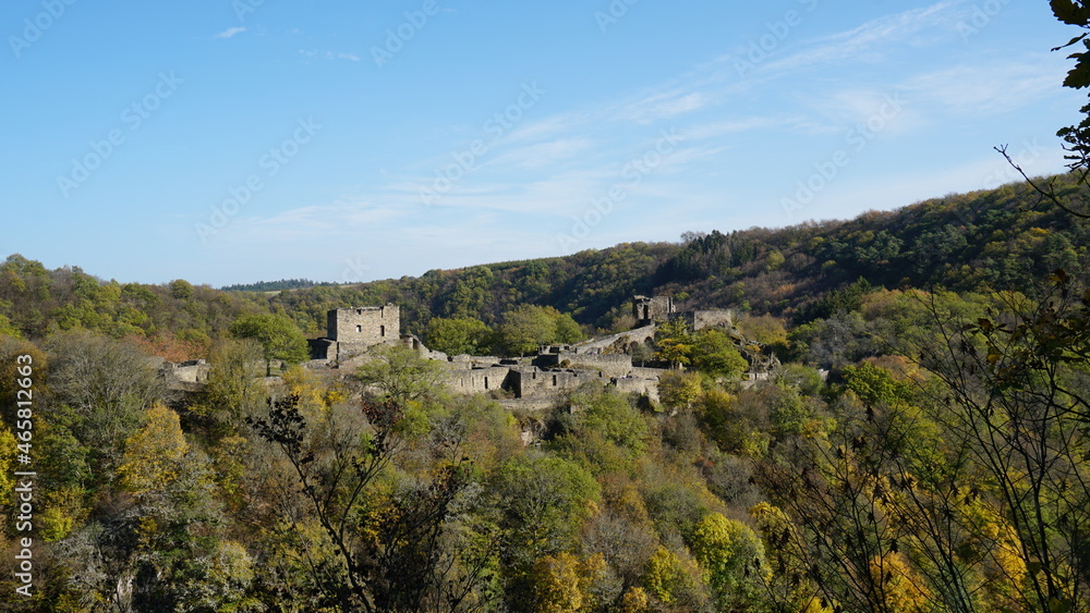 Hunsrück Hahnenbachtal burg herbst Hunsrück Hahnenbachtal burg herbst