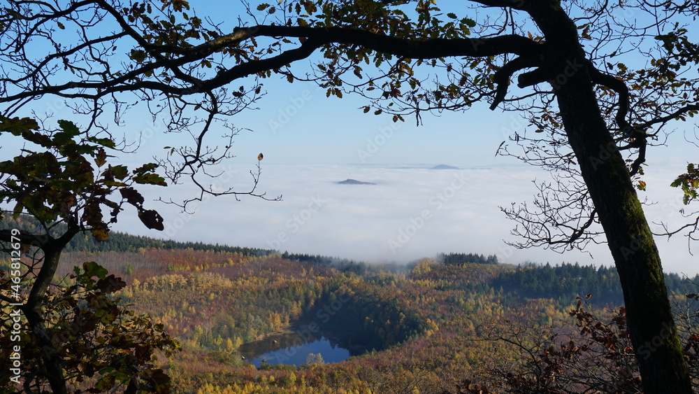 Rhein Maar laacher see Nebel im Rheintal Rhein Maar laacher see Nebel im Rheintal