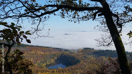 Rhein Maar laacher see Nebel im Rheintal