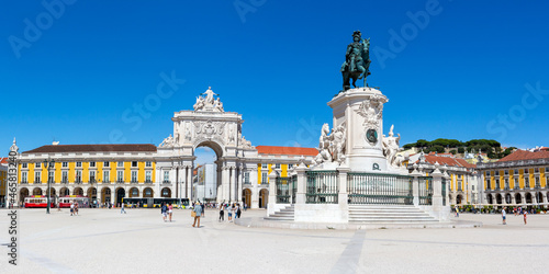 Lisbon Portugal Praca do Comercio square town city travel panorama