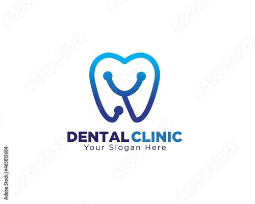 stethoscope dental clinic logo designs simple modern for medical service