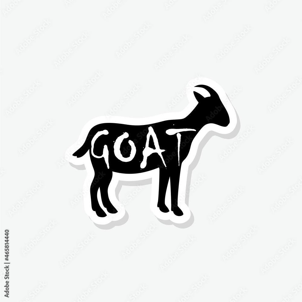 Word Goat sticker icon isolated on white background