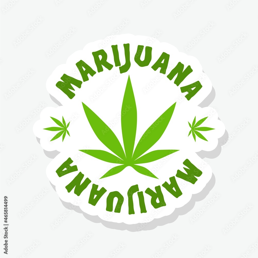 Marijuana circle word sticker icon Marijuana circle word sticker icon