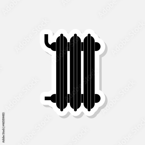 Radiator sticker icon isolated on white background