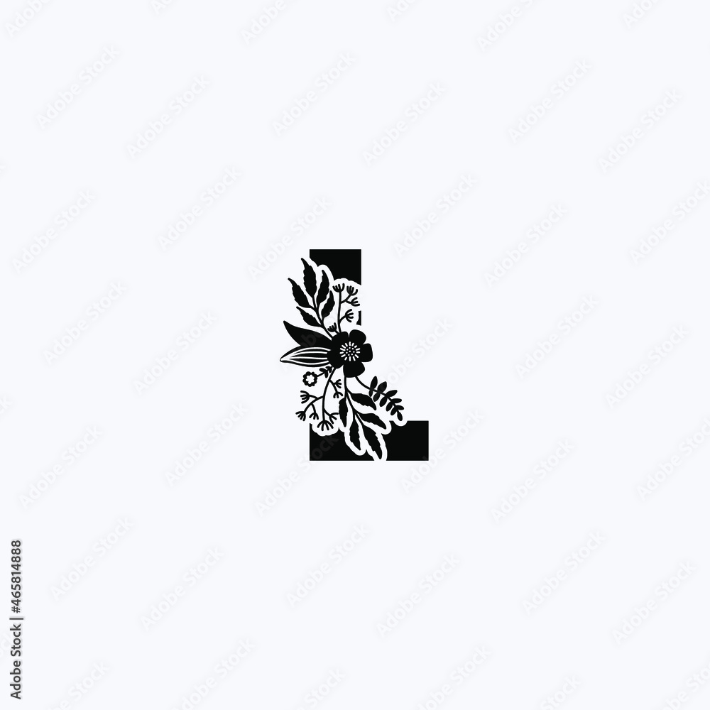 letter L leaf icon logo design concept, floral logo, icon, sign vector ...