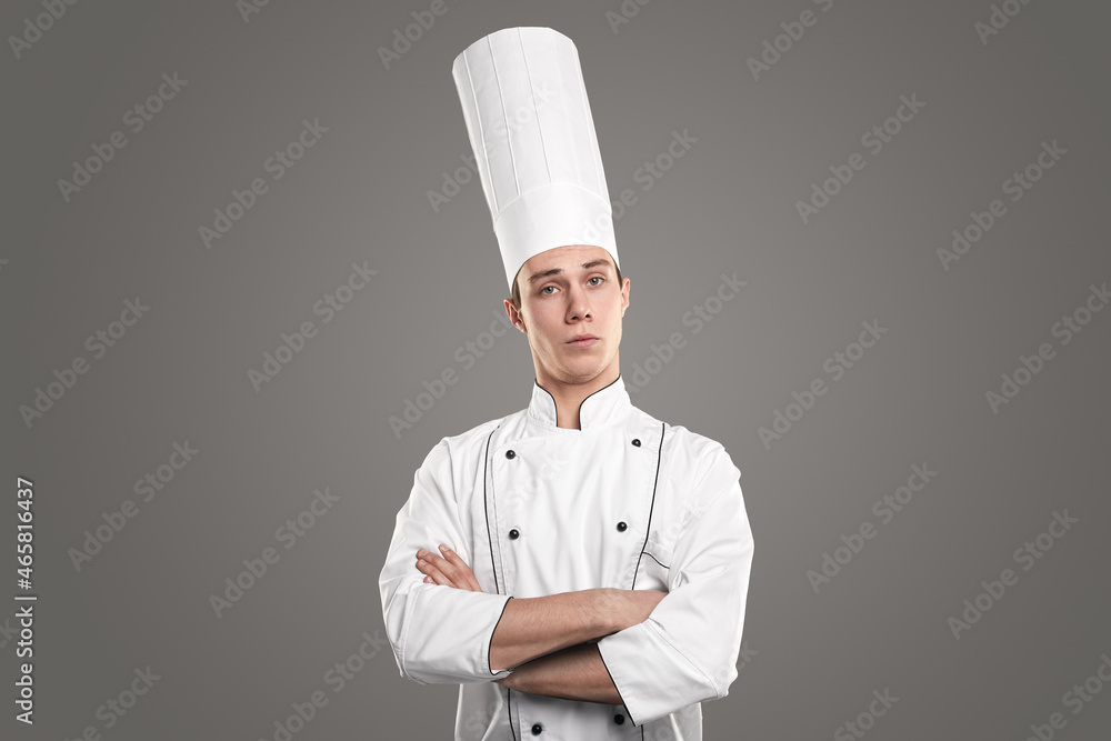 Determined cook in white uniform Determined cook in white uniform