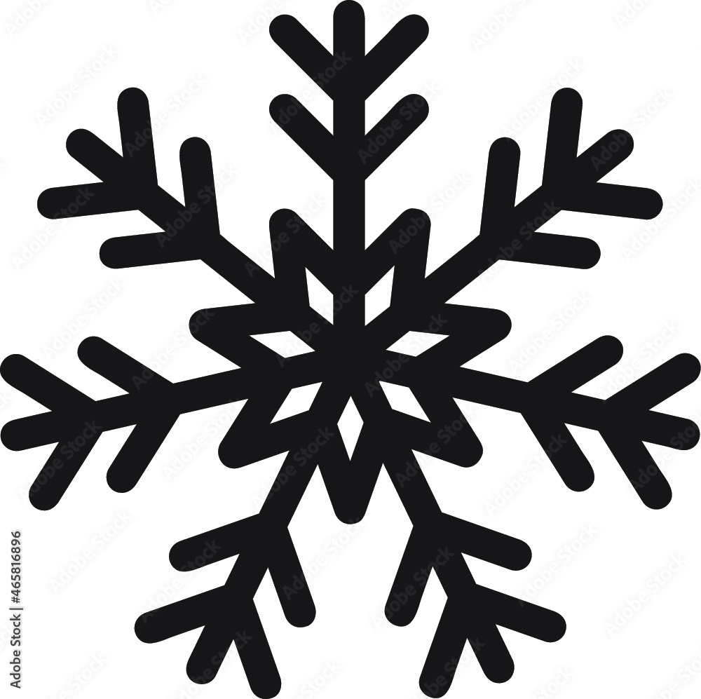 Snowflake vector icon on white background. Snowflake vector icon on white background.