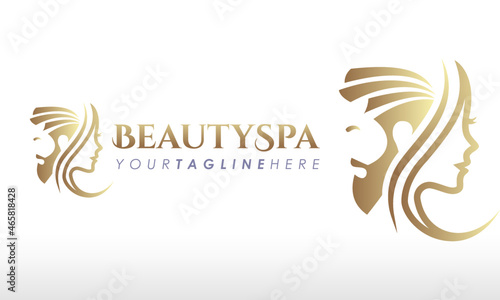 Man Woman Beauty Spa Aesthetics Logo Design Vector Icon Illustrations.