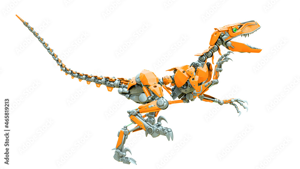 Fototapeta premium velociraptor robot running