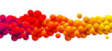 Rainbow flying spheres. Abstract composition with colorful balls. Realistic vector background