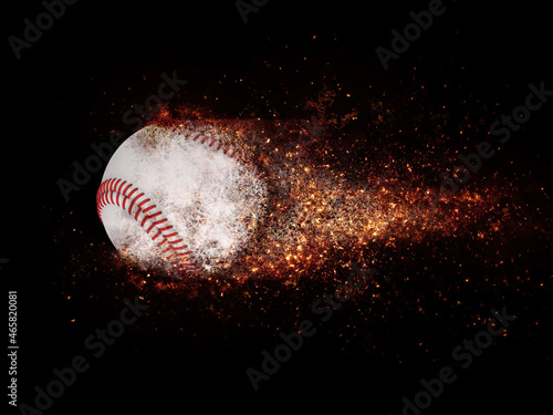 Leinwand Poster Baseball ball in firestorm