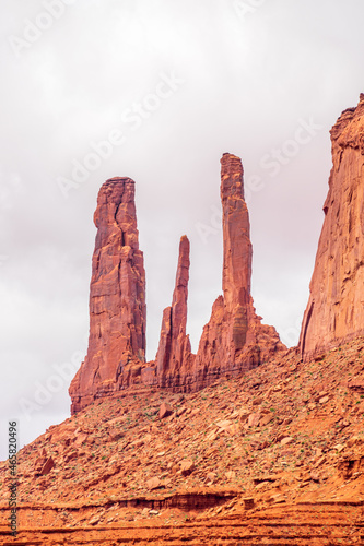 The Three Sisters rock formation, Monument Valley Navajo Tribal Park