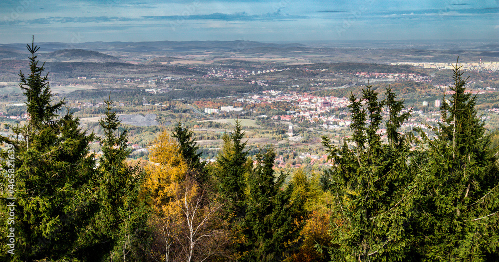 view from the Borowa tower in the Walbrzyskie Mountains