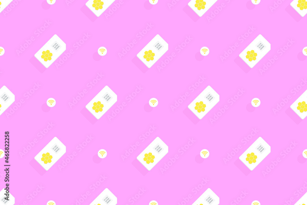 Background on the theme of mobile communications and the Internet. Seamless pattern from sim cards. Background on the theme of mobile communications and the Internet. Seamless pattern from sim cards.