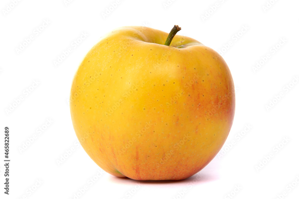 yellow with red apple on white isolated background