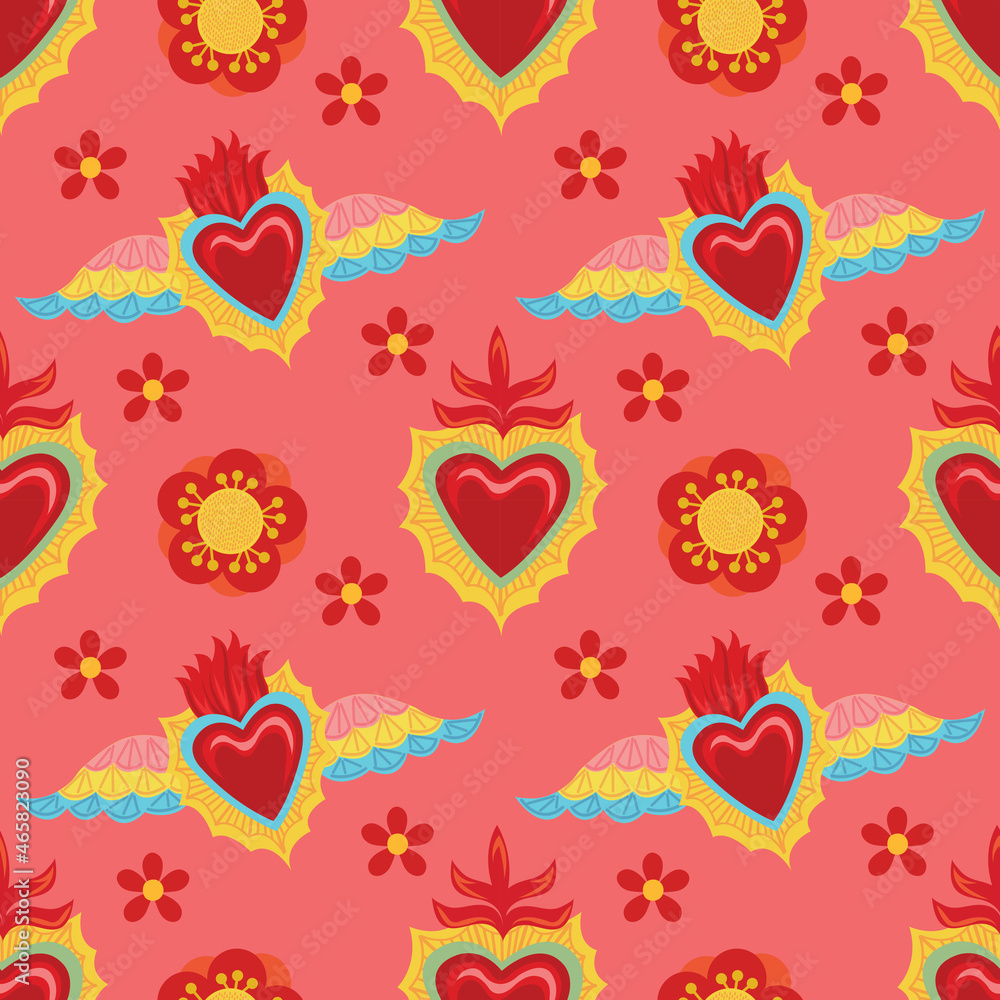 sacred heart seamless vector art design sacred heart seamless vector art design