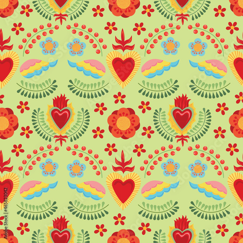 sacred heart seamless vector art design