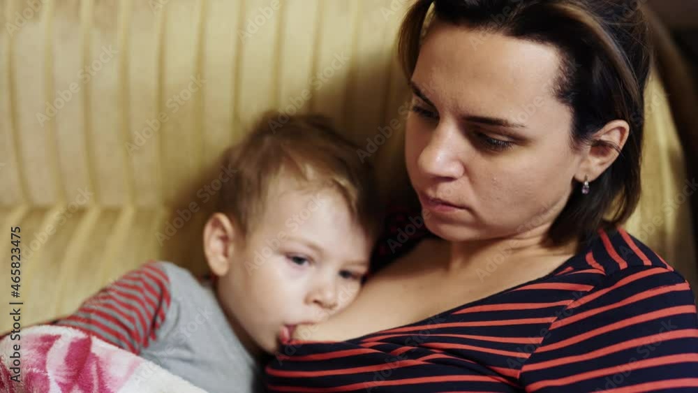 Mom breastfeeds 3 year old son Mom breastfeeds 3 year old son