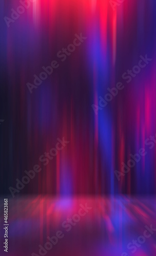 Dark abstract blurred background with bokeh. Multicolored blurred lights, glitter scattering, neon glow