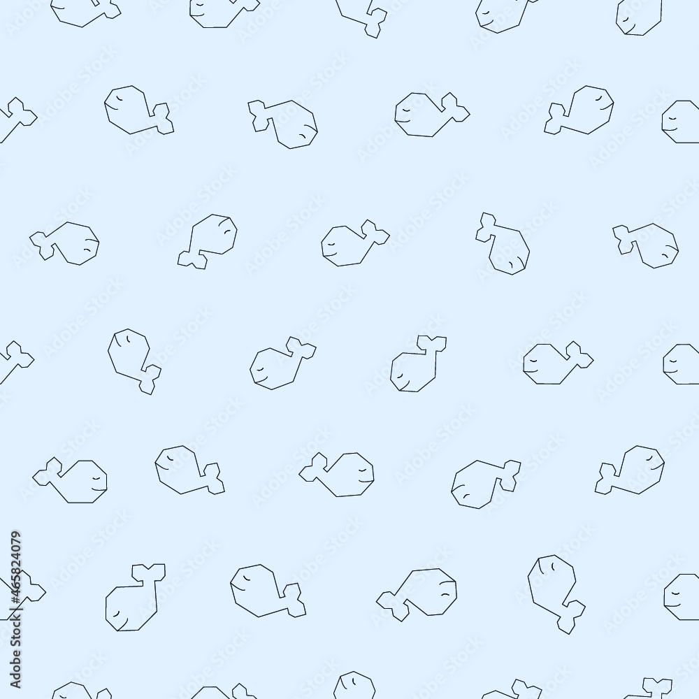 seamless repeat pattern with cute lovely black whale on a light blue back ground perfect for fabric, scrap booking, wallpaper, gift wrap projects seamless repeat pattern with cute lovely black whale on a light blue back ground perfect for fabric, scrap booking, wallpaper, gift wrap projects