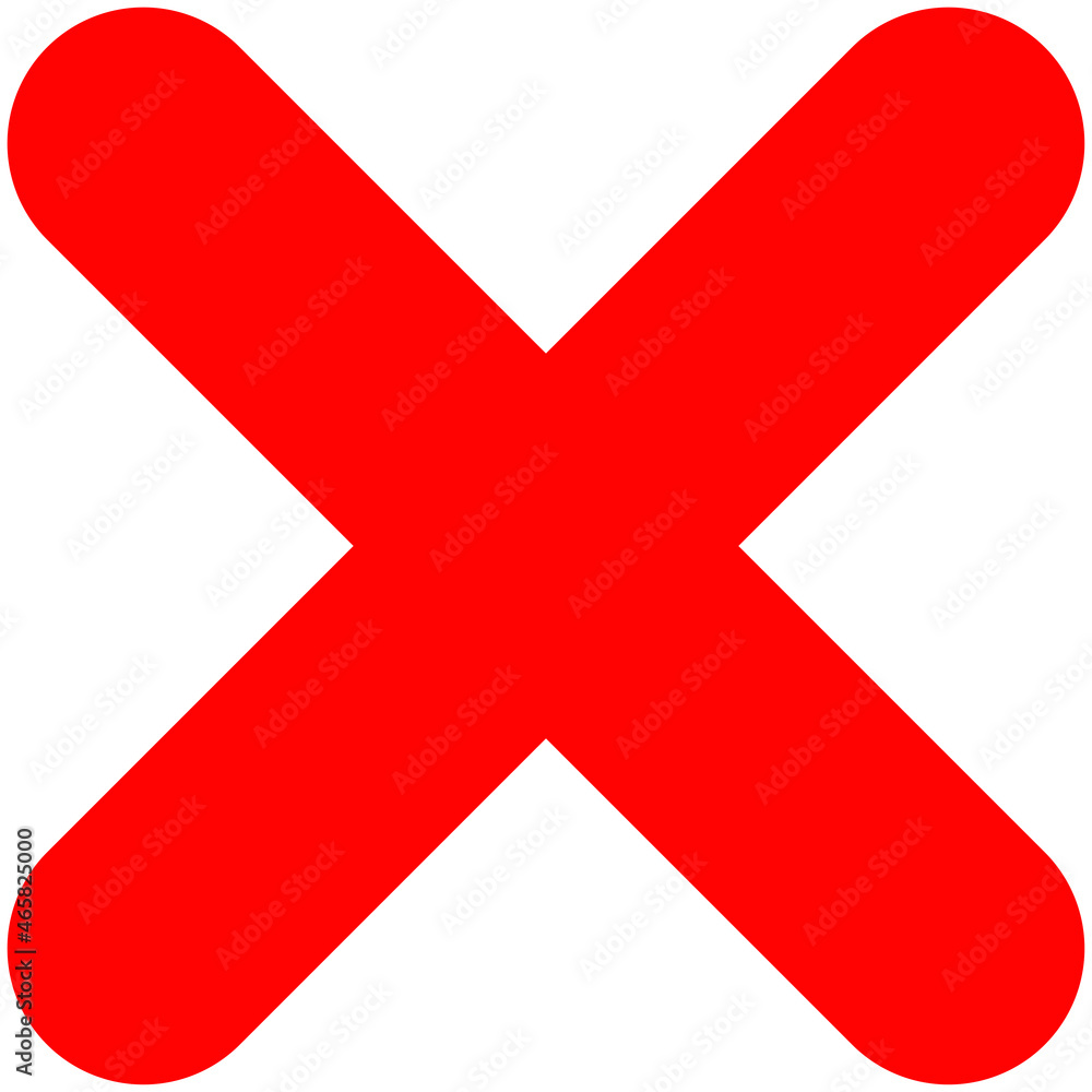 Red X as restriction, prohibition, barrier, error icon Red X as restriction, prohibition, barrier, error icon