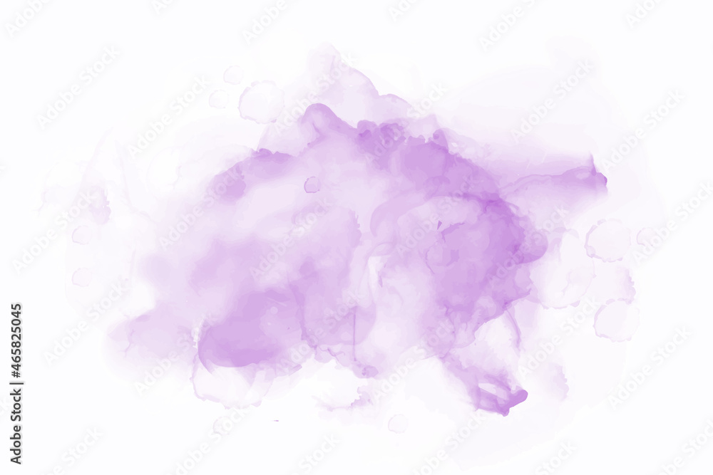 Purple watercolor brush paint vector stylized striped card. Aquarelle abstract hand drawn paper texture liquid cold colour background