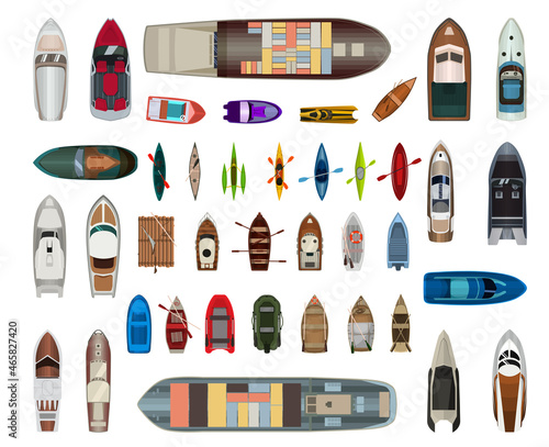 Collection of boats and yachts.