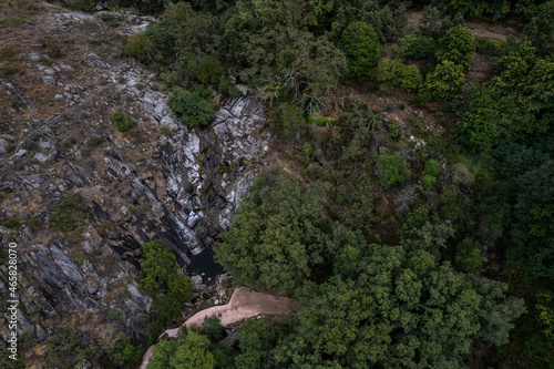 Landscape at the Calderon waterfall near Piornal. Extremadura. Spain.