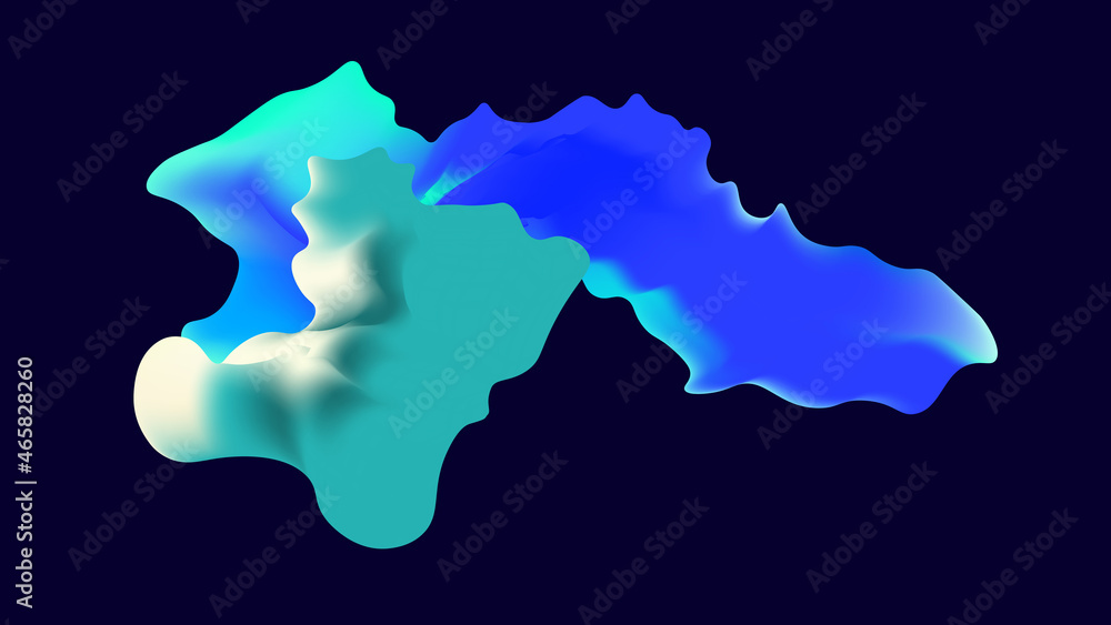 Abstract modern bluish black background with fluid luminous neon halftone blue and  turquoise waves. Innovation technology concept. Luxury Vector backdrop. Digital wallpaper. Swirling water ink design
