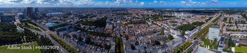 Fototapeta Naklejka Na Ścianę i Meble -  Aerial view of den haag in netherlands on a sunny and windy morning day