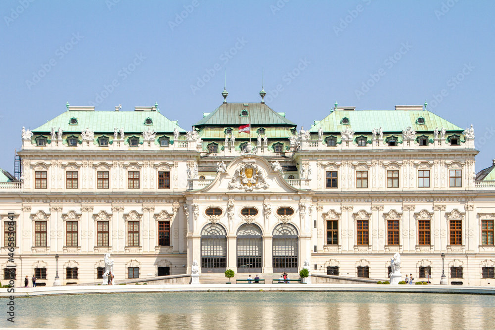 Fototapeta premium Vienna, Austria, July 24, 2021. The Belvedere Palace, in German Schloss Belvedere, is one of the largest Baroque palaces in Vienna