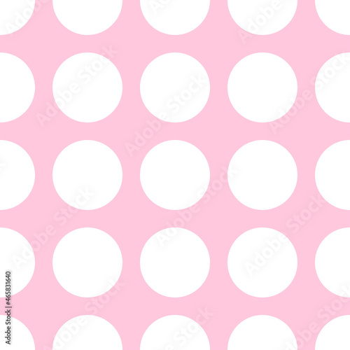 Pink seamless pattern with white circles.
