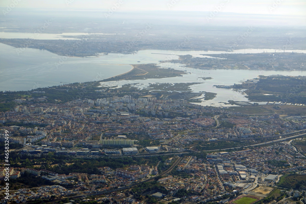 aerial from lisbon in portugal aerial from lisbon in portugal
